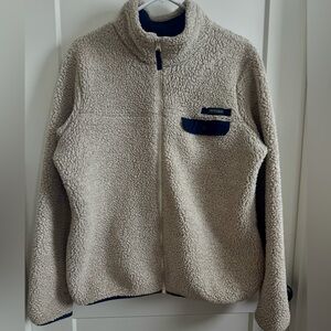 Columbia Cream Sherpa Jacket with Navy Accents, Women’s XL